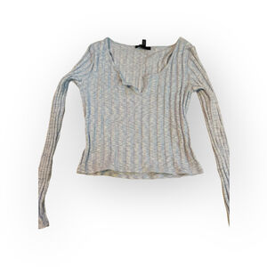 EUC Forever 21 Long Sleeve Top Women’s Size L Blue